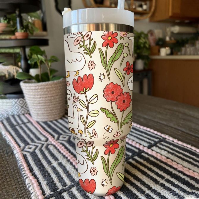 Duck Pattern Custom Stanley Quencher 40Oz Stainless Steel Tumbler