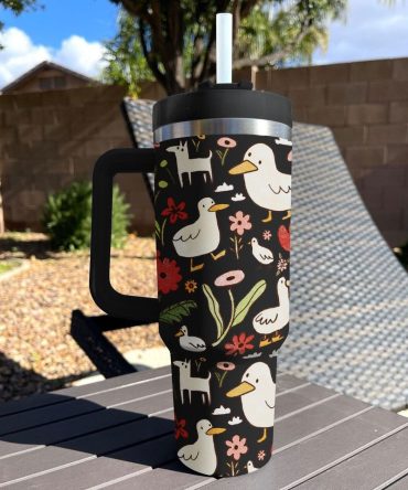 Duck Pattern Custom Stanley Quencher 40Oz Stainless Steel Tumbler