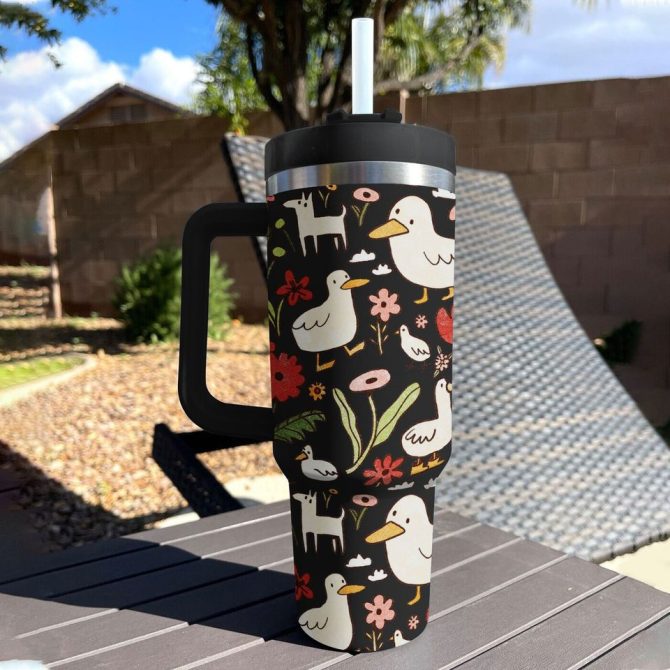 Duck Pattern Custom Stanley Quencher 40Oz Stainless Steel Tumbler