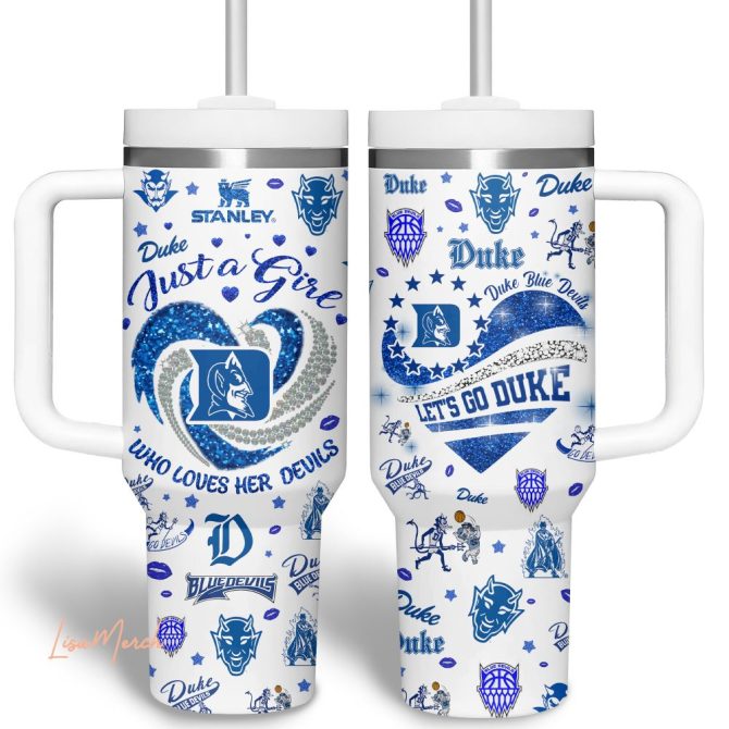 Duke Blue Devils Ncaa Sports Custom Stanley Quencher 40Oz Stainless Steel Tumbler With Handle - Image 7