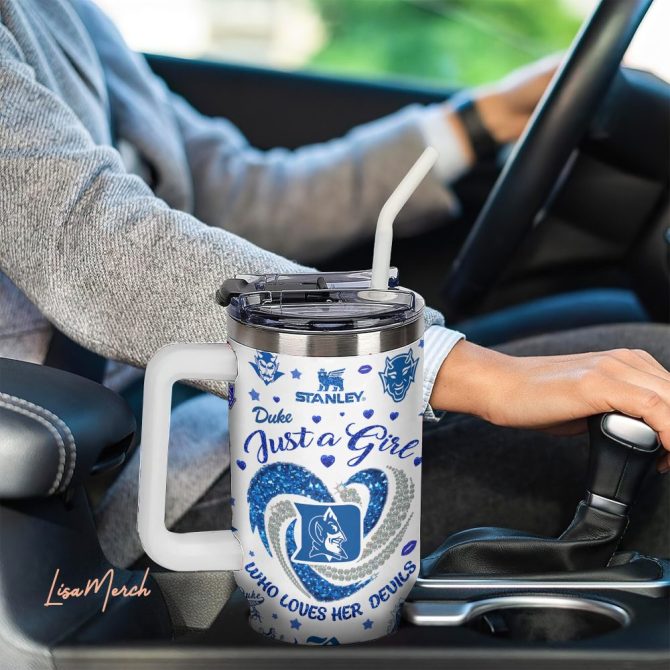 Duke Blue Devils Ncaa Sports Custom Stanley Quencher 40Oz Stainless Steel Tumbler With Handle - Image 3