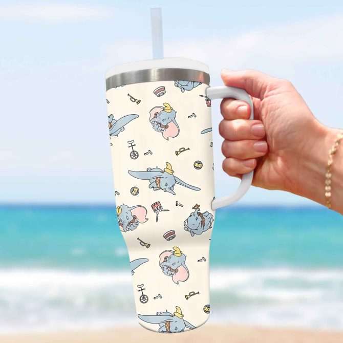 Dumbo Movies Custom Stanley Quencher 40Oz Stainless Steel Tumbler With Handle - Image 5