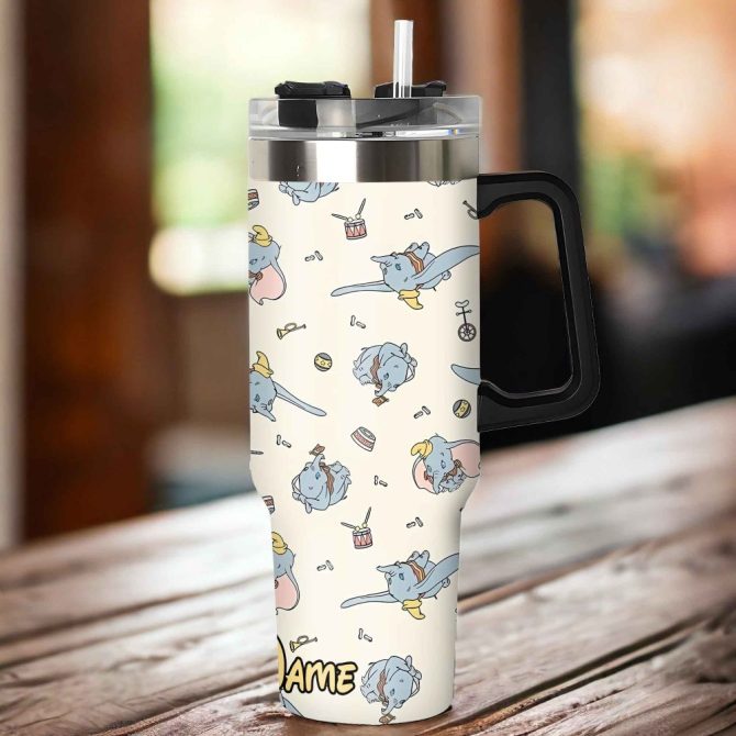 Dumbo Movies Custom Stanley Quencher 40Oz Stainless Steel Tumbler With Handle - Image 2