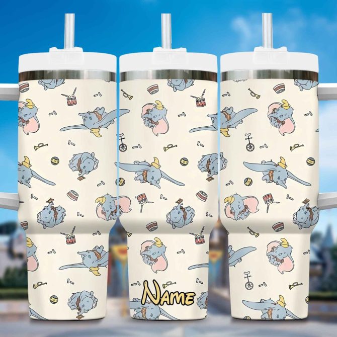 Dumbo Movies Custom Stanley Quencher 40Oz Stainless Steel Tumbler With Handle
