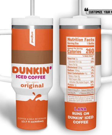 Dunkin Donuts Drink Custom Stanley Quencher 40Oz Stainless Steel Tumbler With Handle