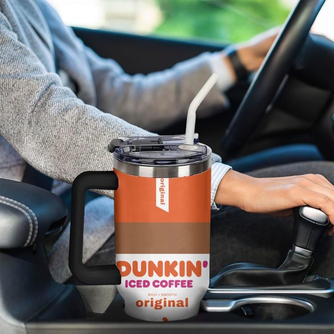 Dunkin Donuts Drink Custom Stanley Quencher 40Oz Stainless Steel Tumbler With Handle - Image 5