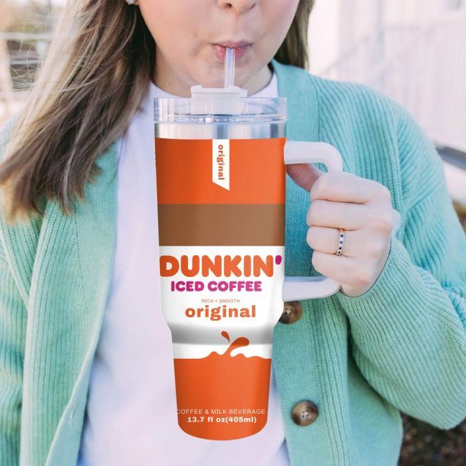 Dunkin Donuts Drink Custom Stanley Quencher 40Oz Stainless Steel Tumbler With Handle - Image 6