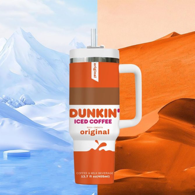 Dunkin Donuts Drink Custom Stanley Quencher 40Oz Stainless Steel Tumbler With Handle - Image 4