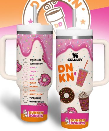 Dunkin Donuts Drinks Custom Stanley Quencher 40Oz Stainless Steel Tumbler With Handle