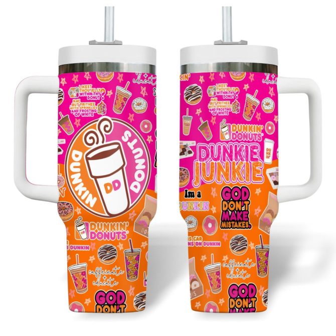 Dunkin #8217; Donuts Food Custom Stanley Quencher 40Oz Stainless Steel Tumbler - Image 2