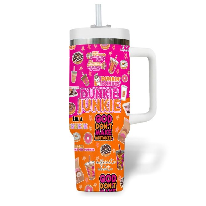 Dunkin #8217; Donuts Food Custom Stanley Quencher 40Oz Stainless Steel Tumbler - Image 3