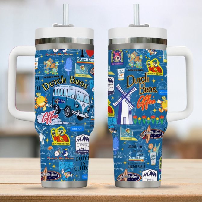 Dutch Bros Drinks Custom Stanley Quencher 40Oz Stainless Steel Tumbler