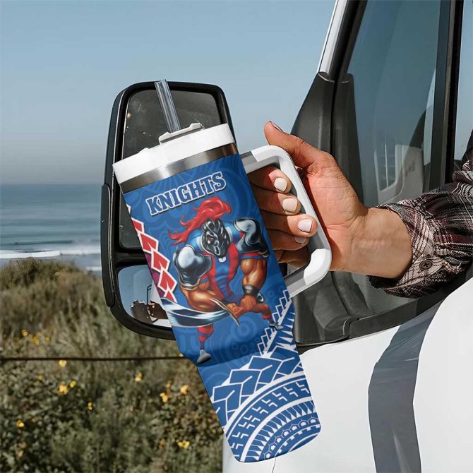 Eagles And Knights Rugby Aboriginal Mix Polynesian Pattern Custom Stanley Quencher 40Oz Stainless Steel Tumbler With Handle - Image 7