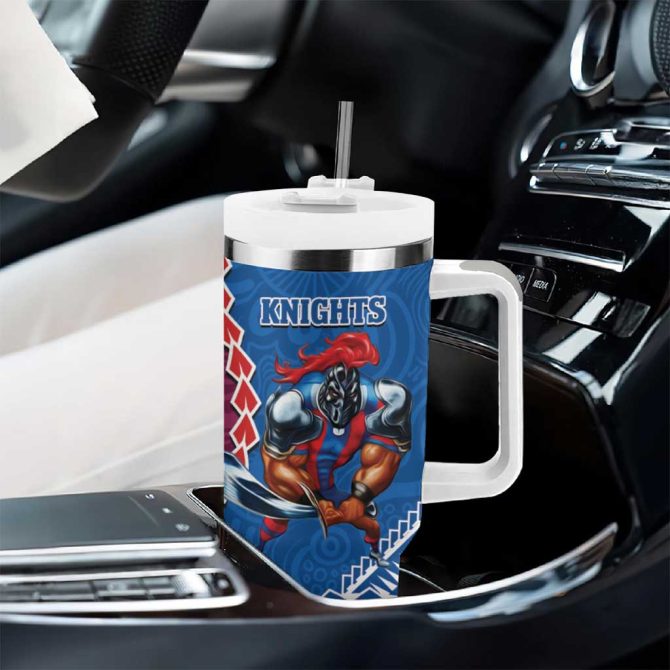 Eagles And Knights Rugby Aboriginal Mix Polynesian Pattern Custom Stanley Quencher 40Oz Stainless Steel Tumbler With Handle - Image 8