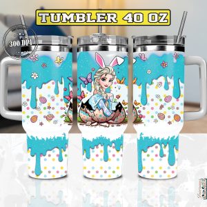 Easer Elsa Frozen Disney Cartoon Custom Stanley Quencher 40Oz Stainless Steel Tumbler With Handle