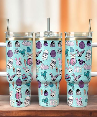 Easter Bunny Custom Stanley Quencher 40Oz Stainless Steel Tumbler With Handle