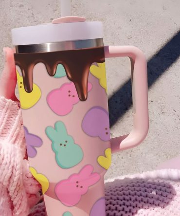 Easter Peeps Candy Custom Stanley Quencher 40Oz Stainless Steel Tumbler