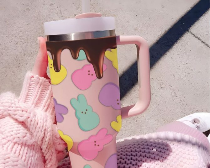 Easter Peeps Candy Custom Stanley Quencher 40Oz Stainless Steel Tumbler