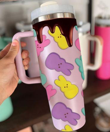 Easter Peeps Candy Custom Stanley Quencher 40Oz Stainless Steel Tumbler