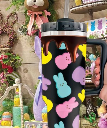 Easter Peeps Candy Custom Stanley Quencher 40Oz Stainless Steel Tumbler