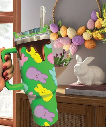 Easter Peeps Candy Custom Stanley Quencher 40Oz Stainless Steel Tumbler