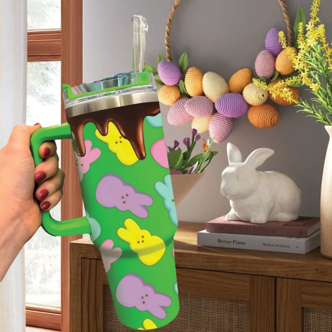 Easter Peeps Candy Custom Stanley Quencher 40Oz Stainless Steel Tumbler