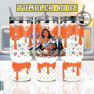 Easter Pocahontas Disney Cartoon Custom Stanley Quencher 40Oz Stainless Steel Tumbler With Handle