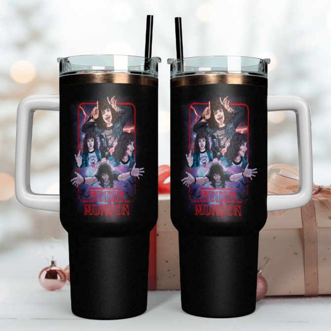 Eddie Munson Stranger Things Movies Custom Stanley Quencher 40Oz Stainless Steel Tumbler With Handle - Image 4