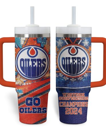 Edmonton Oilers Nhl Custom Stanley Quencher 40Oz Stainless Steel Tumbler With Handle