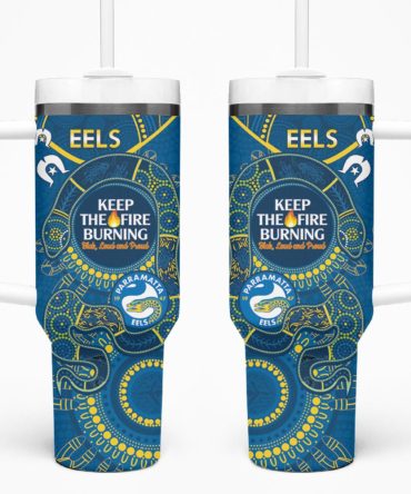 Eels Naidoc Week Nrl Custom Stanley Quencher 40Oz Stainless Steel Tumbler