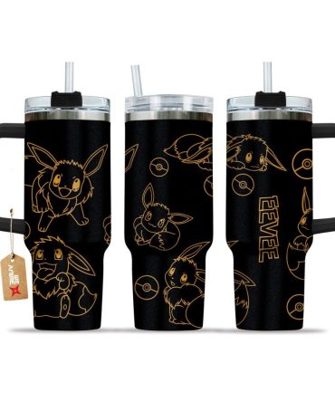 Eevee Pokemon Anime Custom Stanley Quencher 40Oz Stainless Steel Tumbler