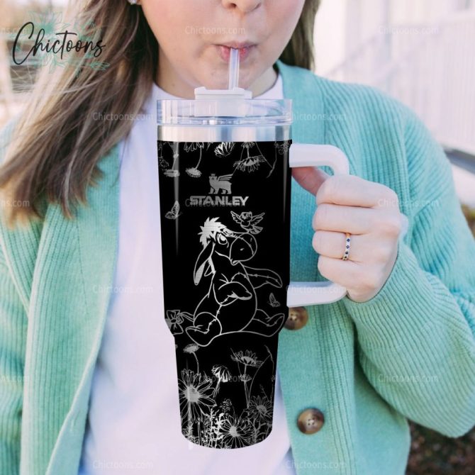 Eeyore Cartoon Custom Stanley Quencher 40Oz Stainless Steel Tumbler - Image 6