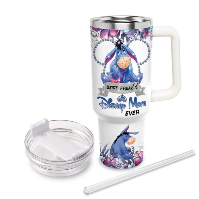 Eeyore Cartoon Custom Stanley Quencher 40Oz Stainless Steel Tumbler - Image 3