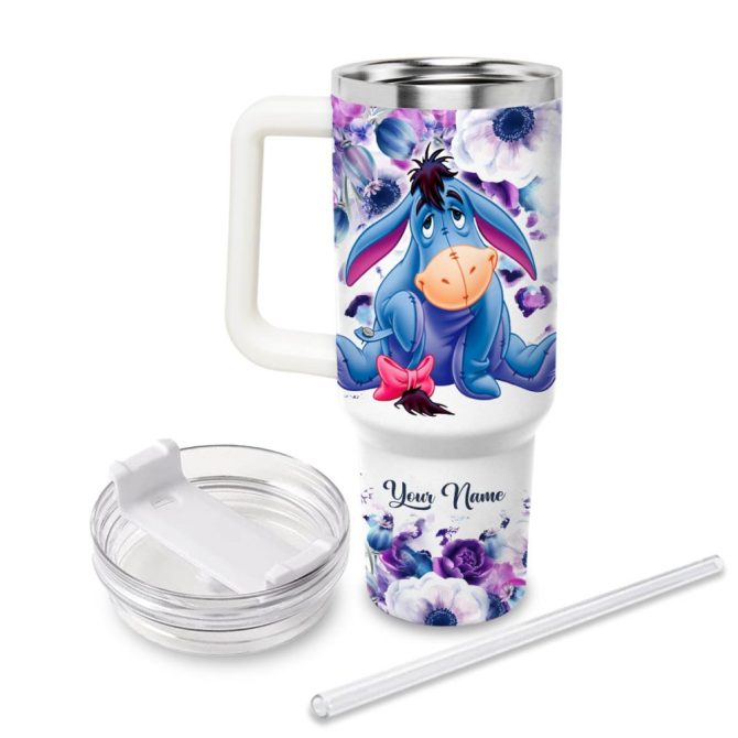 Eeyore Cartoon Custom Stanley Quencher 40Oz Stainless Steel Tumbler - Image 2