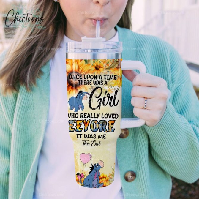 Eeyore Cartoon Custom Stanley Quencher 40Oz Stainless Steel Tumbler - Image 6