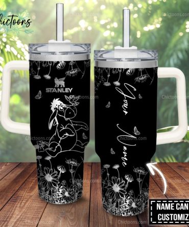 Eeyore Cartoon Custom Stanley Quencher 40Oz Stainless Steel Tumbler