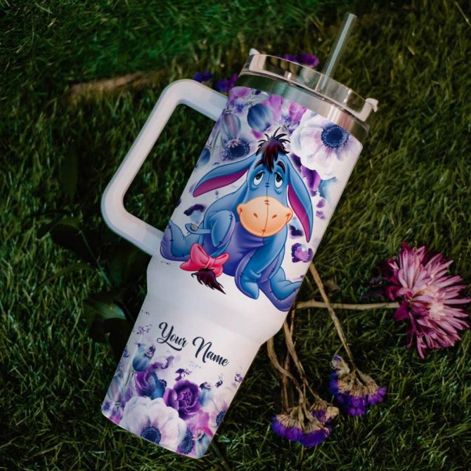 Eeyore Cartoon Custom Stanley Quencher 40Oz Stainless Steel Tumbler - Image 6