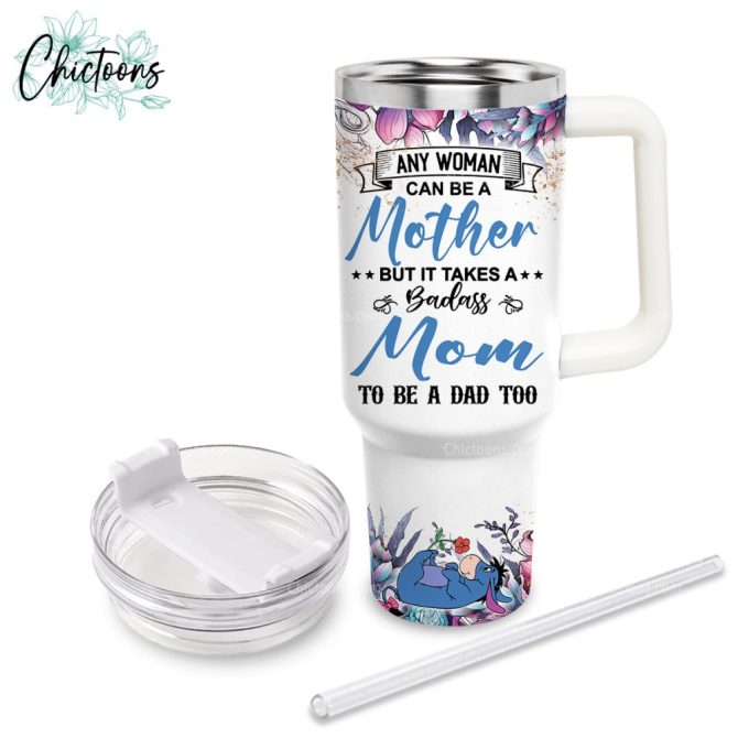 Eeyore Cartoon Custom Stanley Quencher 40Oz Stainless Steel Tumbler - Image 2