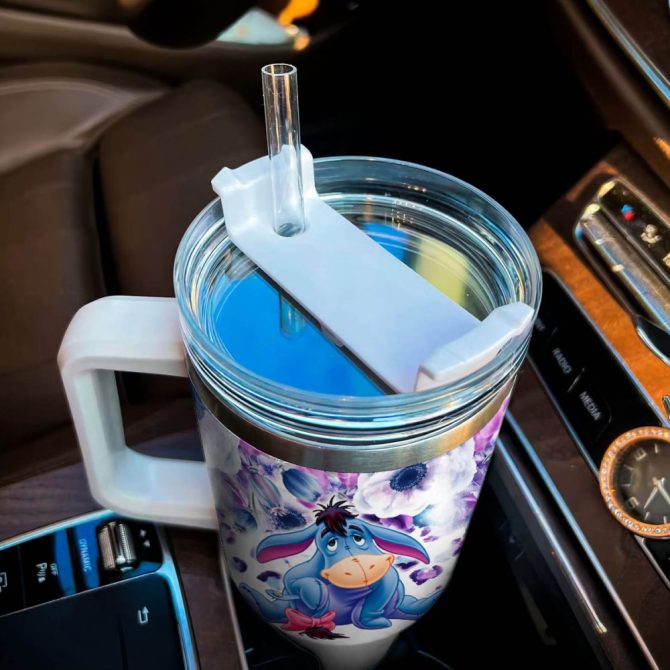 Eeyore Cartoon Custom Stanley Quencher 40Oz Stainless Steel Tumbler - Image 4
