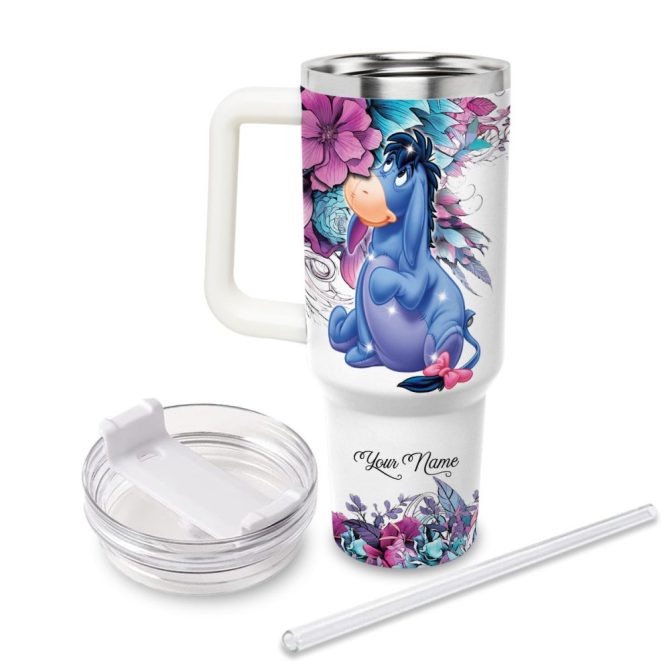 Eeyore Cartoon Custom Stanley Quencher 40Oz Stainless Steel Tumbler - Image 2