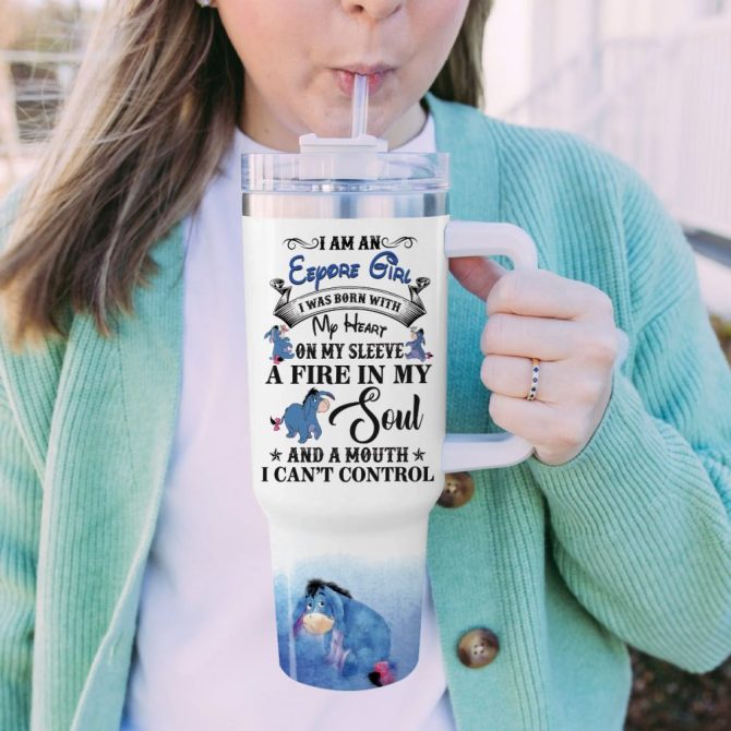 Eeyore Cartoon Custom Stanley Quencher 40Oz Stainless Steel Tumbler - Image 5