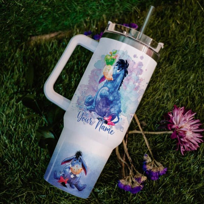 Eeyore Cartoon Custom Stanley Quencher 40Oz Stainless Steel Tumbler - Image 6