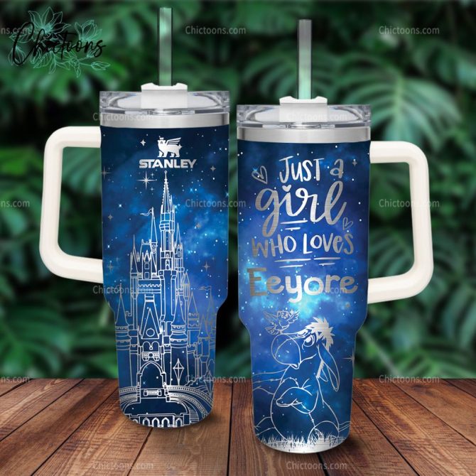 Eeyore Cartoon Custom Stanley Quencher 40Oz Stainless Steel Tumbler