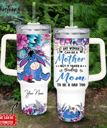 Eeyore Cartoon Custom Stanley Quencher 40Oz Stainless Steel Tumbler