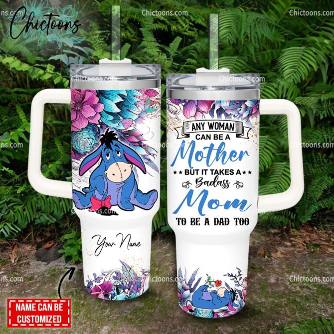 Eeyore Cartoon Custom Stanley Quencher 40Oz Stainless Steel Tumbler