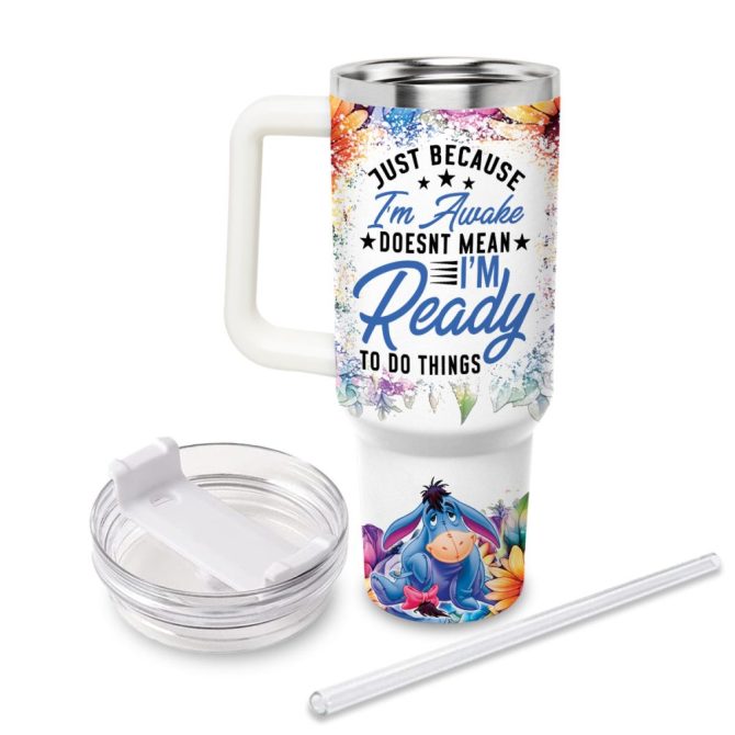 Eeyore Cartoon Custom Stanley Quencher 40Oz Stainless Steel Tumbler - Image 2