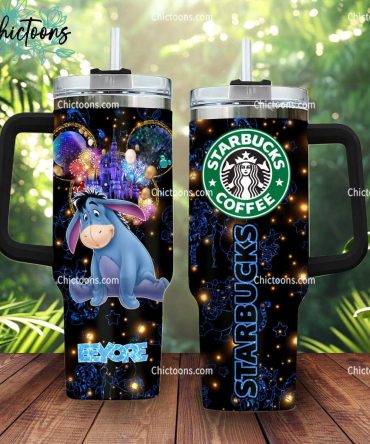 Eeyore Starbucks Cartoon Custom Stanley Quencher 40Oz Stainless Steel Tumbler