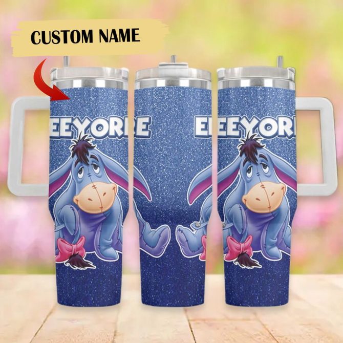 Eeyore Winnie The Pooh Cartoon Custom Stanley Quencher 40Oz Stainless Steel Tumbler - Image 2