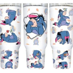 Eeyore Winnie The Pooh Cartoon Custom Stanley Quencher 40Oz Stainless Steel Tumbler