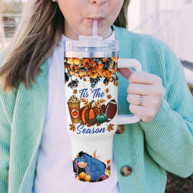 Eeyore Winnie The Pooh Cartoon Custom Stanley Quencher 40Oz Stainless Steel Tumbler With Handle - Image 6